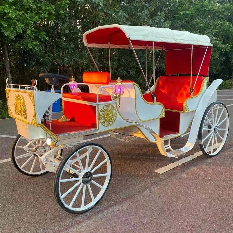 New Design Wedding and Tourist Sightseeing 4 Wheel European Electric and Horse Drawn Carriage/Horse Wagon/Horse Cart for Sale