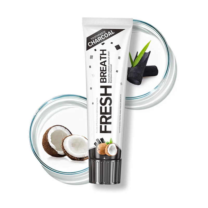 Wholesale factory price fluoride free toothpaste with Charcoal bamboo teeth whitening toothpaste
