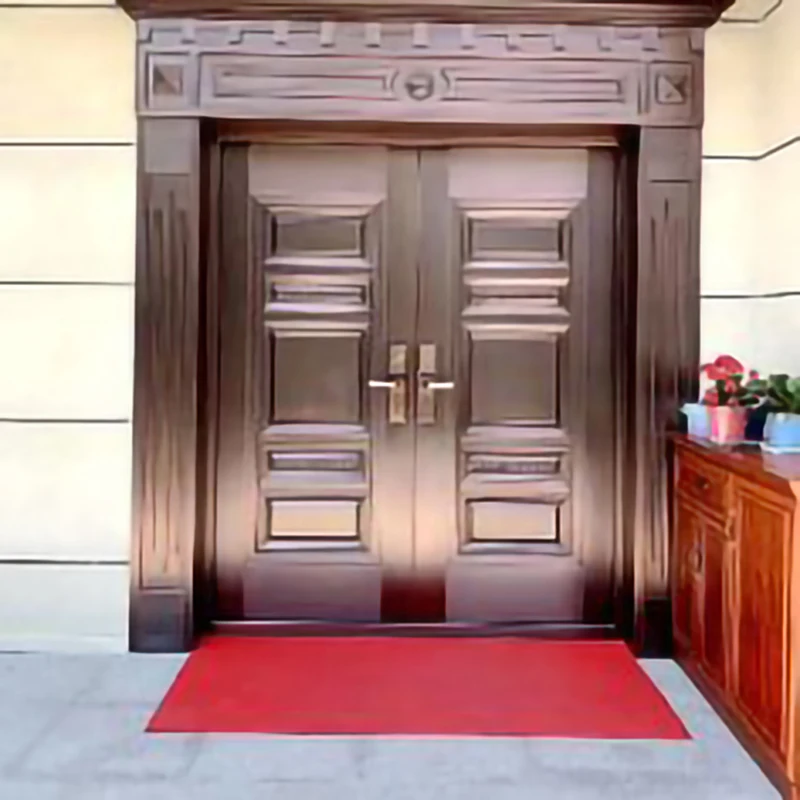 Wholesale and Retail Turkish style steel wood armored door Modern simple design one and half security door for The steel frame