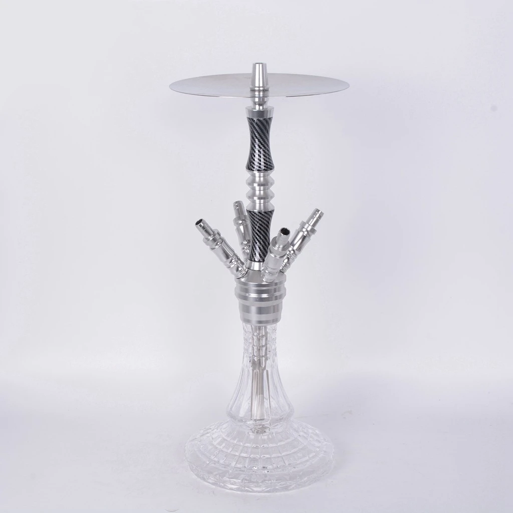 Wholesale Factory Quadruple 4 Hoses Silicone Tube Shisha Hookah Accessories Custom Logo Aluminum Shisha Hookah Set