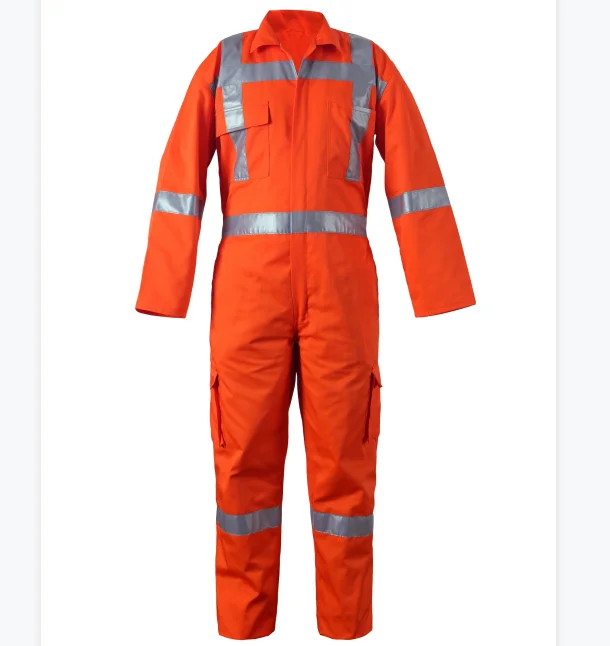 High visibility good quality orange one piece suit workwear with class2 reflective tape GMC-2024