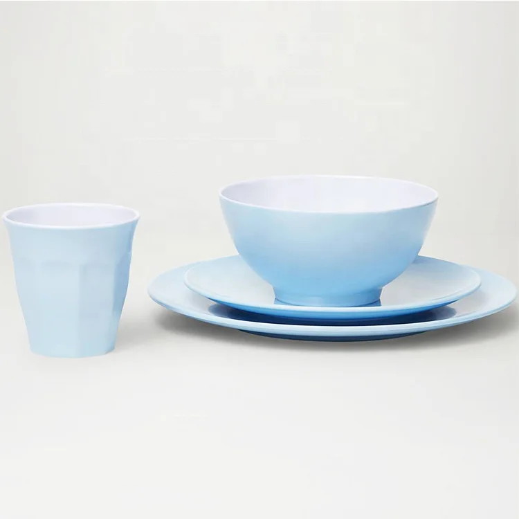 Set of 4 PCS Porcelain Festival Holiday Color Plastic Melamine Wedding Dinner Set