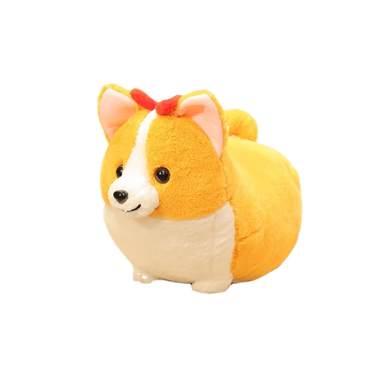 Creative Standing Smiling Corgi Doll Plush Toy Cute Tongue Naughty Dog Doll