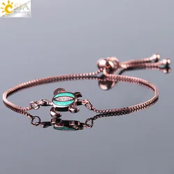CSJA amazon hot selling turtle bracelet fashion opal animal tortoise stainless steel adjustable bracelet bangle wholesale