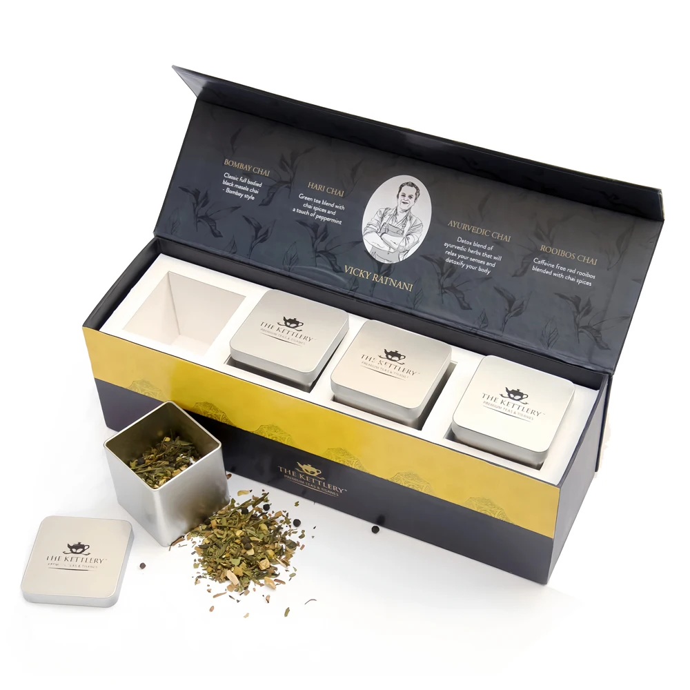 custom printed empty luxury paper cardboard presentation tea gift packaging box for tea