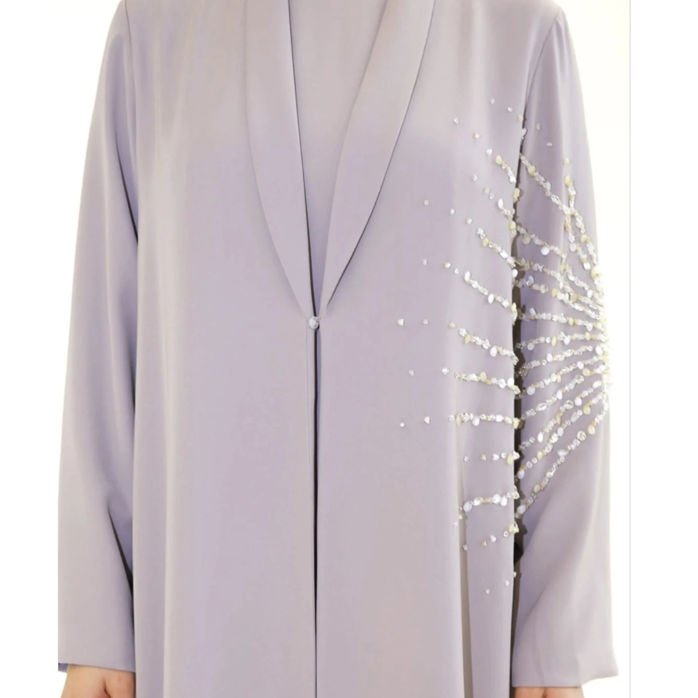 2023 New Modest Elegant Embroidery Sequins Islamic  Latest Islamic Long Sleeve Abaya Dubai design