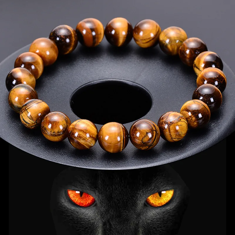 High Quality New Fashion Super Yellow Tiger Eyes Beads Natural Gemstone Beaded Bracelets