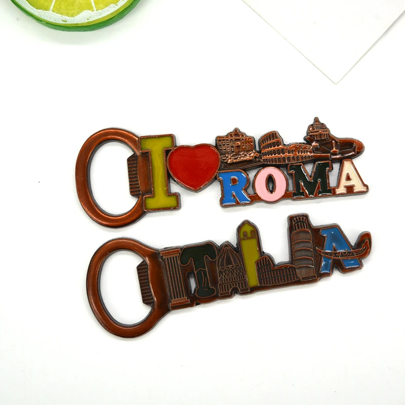 Wholesale Custom Zinc Alloy Round Ref Magnetic Bulk Beer Shaped Bottle Opener Fridge Magnet Bottle Opener Metal With Logo