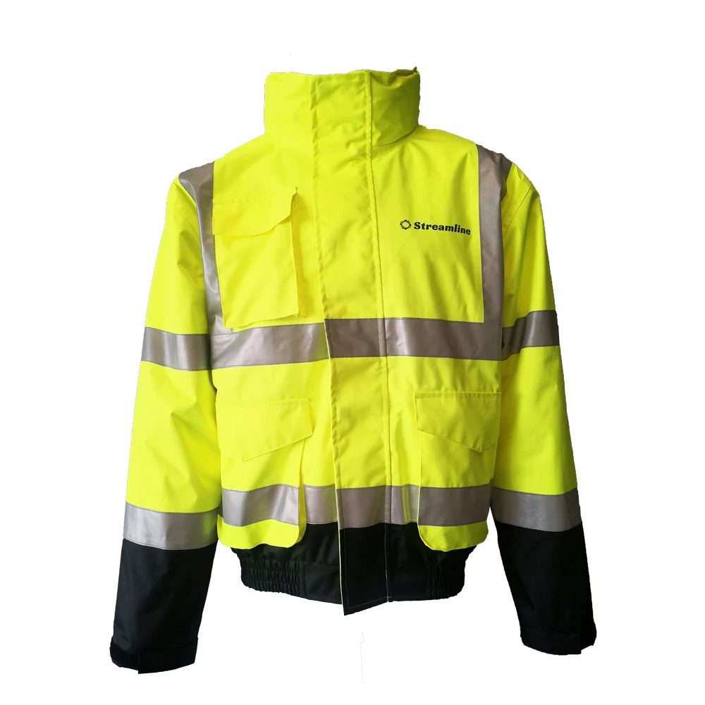 High Visibility Construction Winter Warm  Reflective Coat Safety Work Jacket