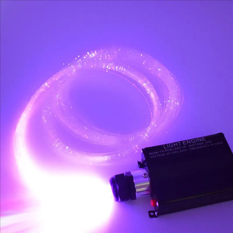 DC12V Twinkle APP 16W LED Light Engine With Sparkle Fiber Optic Cable RGBW LED Fiber Optic Light Kit