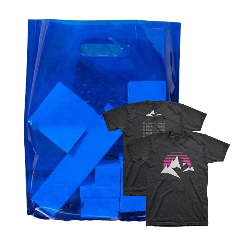custom logo printed fashion blue plastic gift boutique shopping bag for Clothing Hoodies T-shirt Packaging Bag