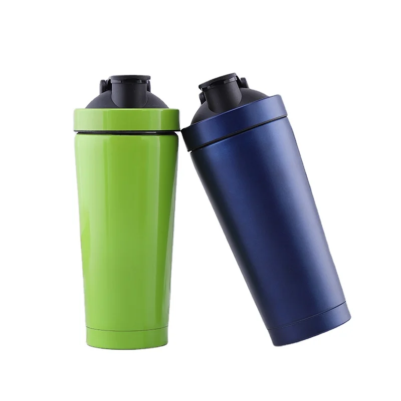 Black Custom Logo Leak Proof Bpa Free Protein Insulated Shaker Bottle Sport Gym Stainless Steel Water Bottle 550ml 750ml