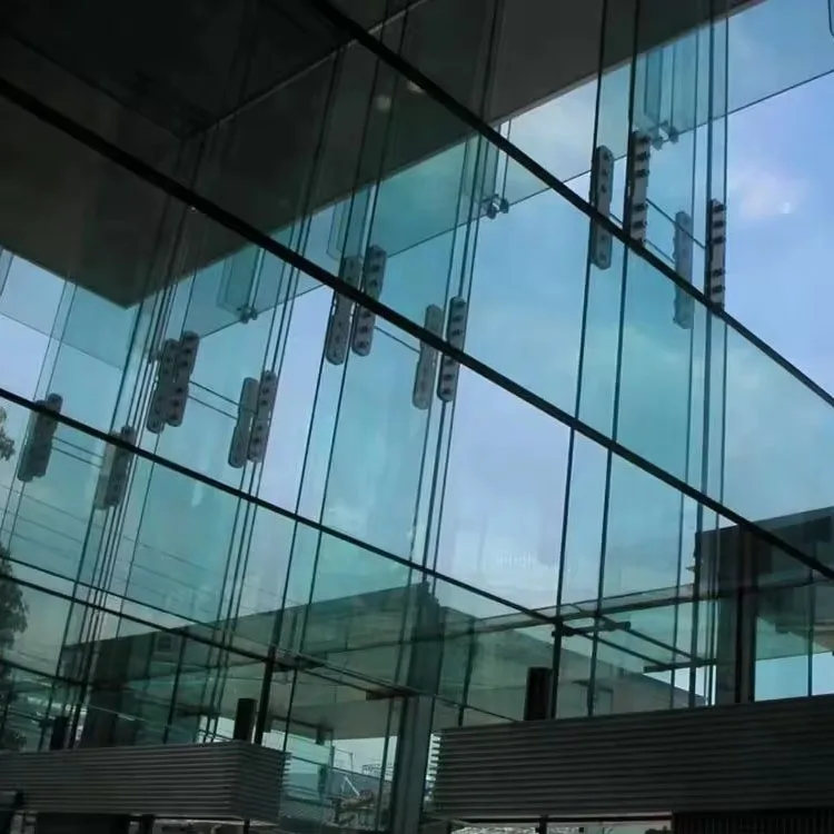 Frameless Spider Tempered Glass Curtain Wall Facade Unitized Design for Photovoltaic Building DGW Photovoltaic Structure