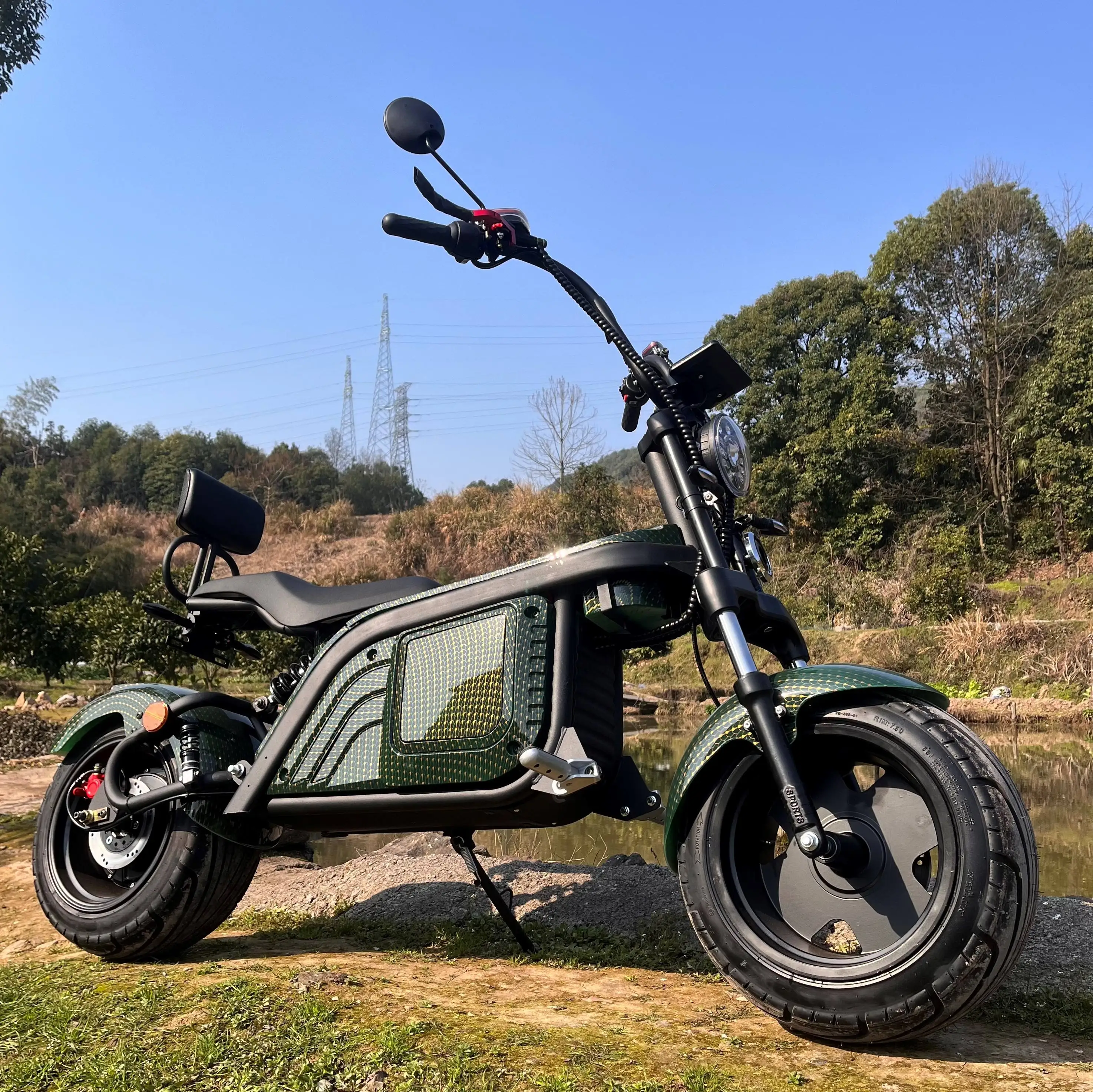 EEC COC Citycoco 3000W 60V Electric Scooter Powerful 60V E-Scooter Long Range Adults Bluetooth/Digital/Sensor Smart Type Hulk