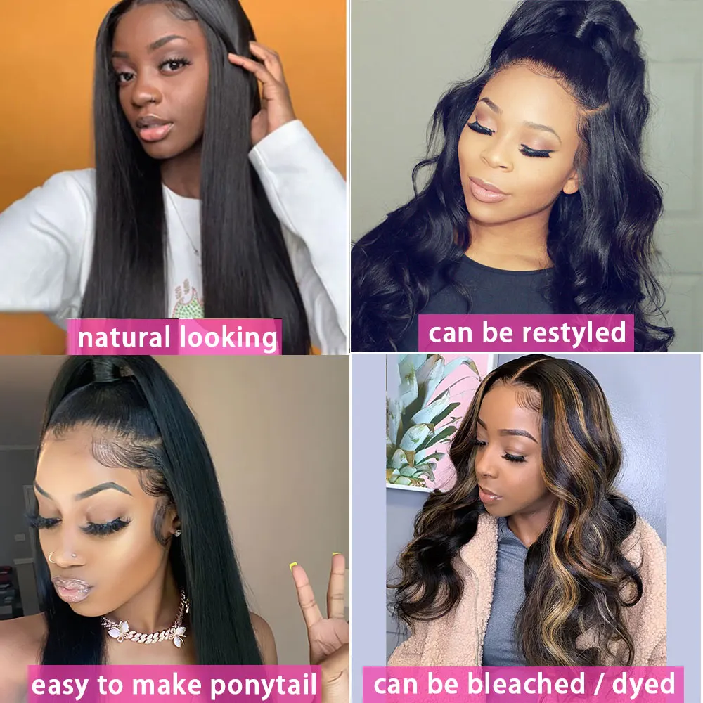 Hot Selling Fashionable natural colored 13*4 transparent swiss lace frontal human hair wigs for black women hd lace frontal wig