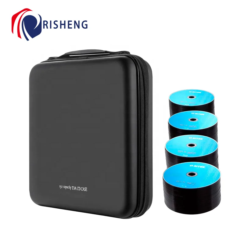 192 Large Capacity EVA Protective DVD Case Portable Zipper CD Case Holder Disc Storage Organizer For Car  Home Office Travel