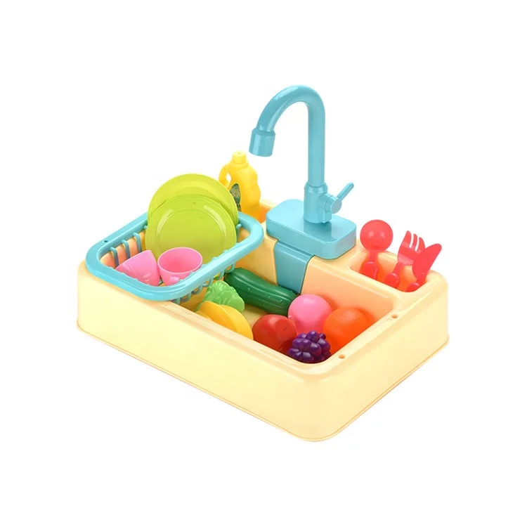
Plastic Electric Kitchen Washing Sink Toy With Faucet Recirculating Water Pretend Play Toys 
