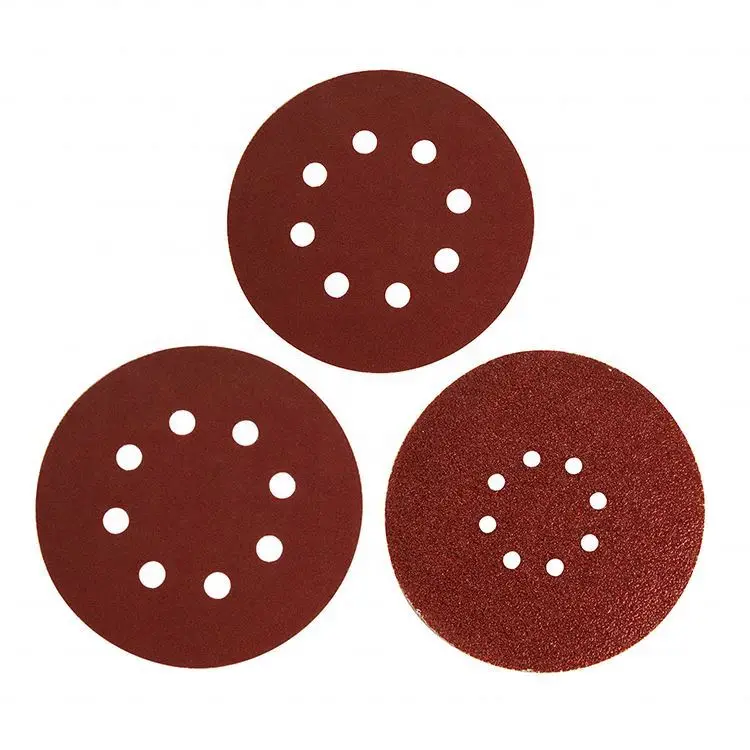 EXTOL 10 PCS 150mm Dry Zipper P40 60 80 100 120 Grit Round Sand Paper 8 Holes Abrasive
