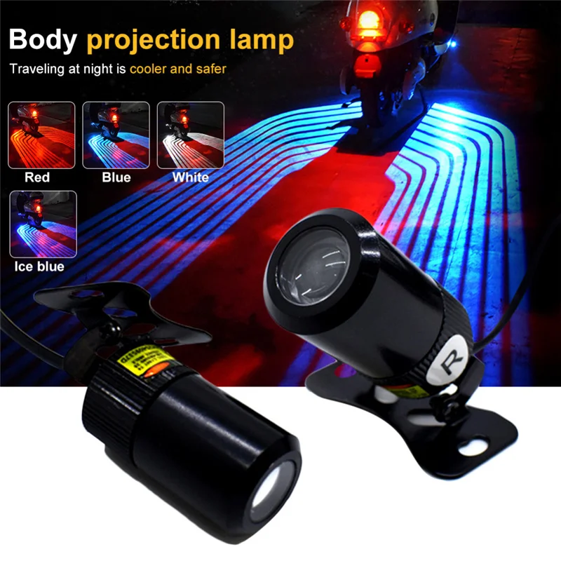 9-36V Motorcycle LED chassis projection lamp angel wing carpet wings LOGO fog lamp Motorcycle body projection decoration lamp