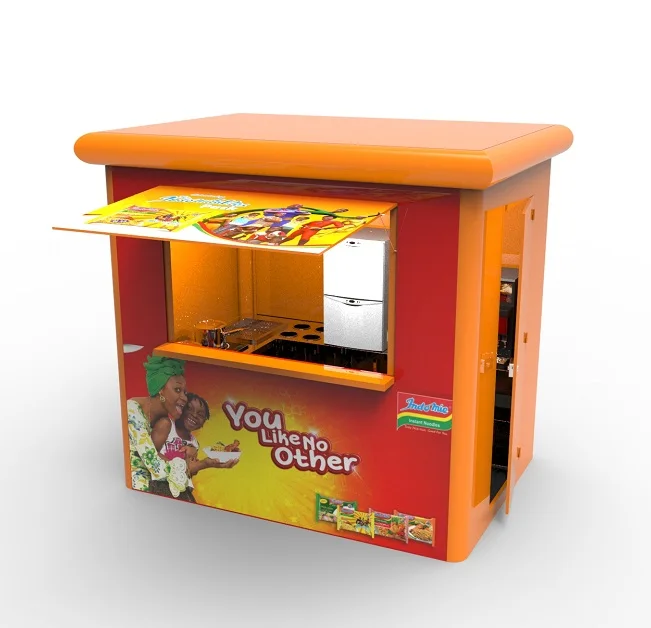 Indomie outdoor metallic folding food kiosk