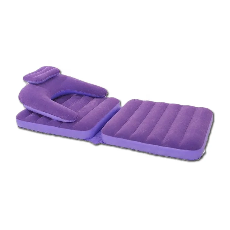 Best selling purple inflatable sofa bed indoor outdoor furniture folding inflatable lazy sofa chair with backrest