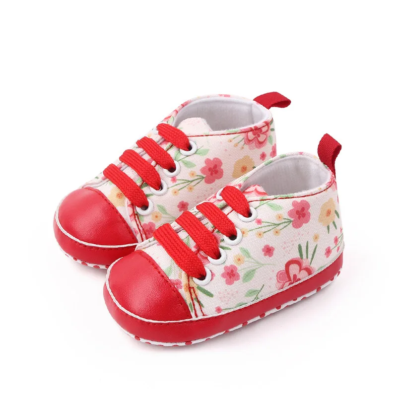 New baby shoes color cartoon baby canvas shoes soft soled walking shoes