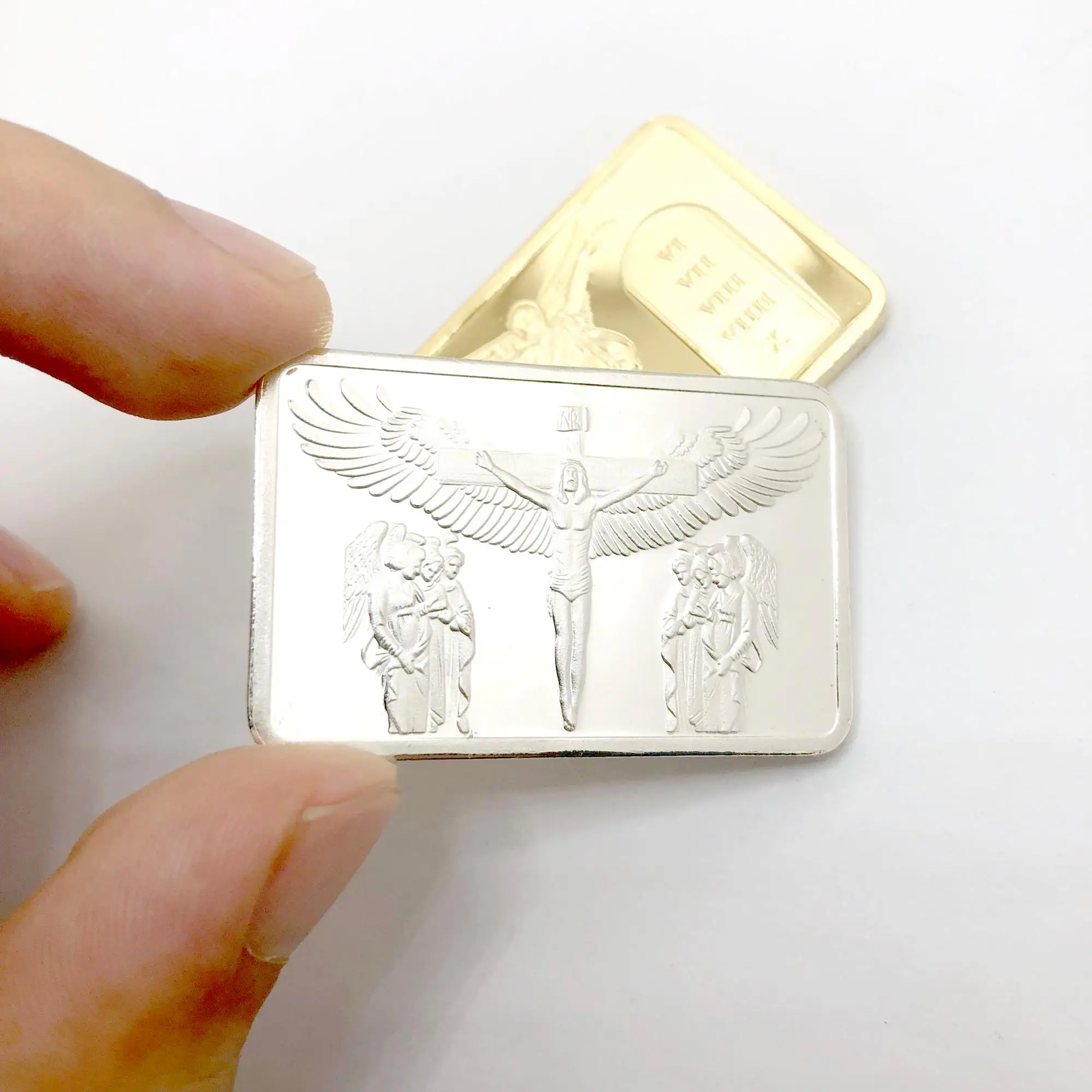 Hard Chrome Plated Clad Bullion Bar Gold Sports Brass Europe Gold Medallion Medal Promotional Gifts  Scrap Gold Plated