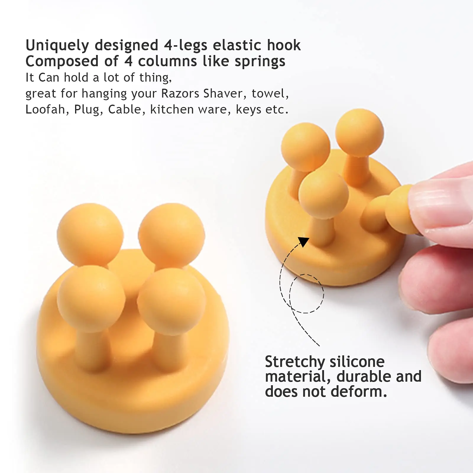 Self Adhesive Silicone Toothbrush Holders Wall Mounted Functional Waterproof Hook for Bathroom Kitchen