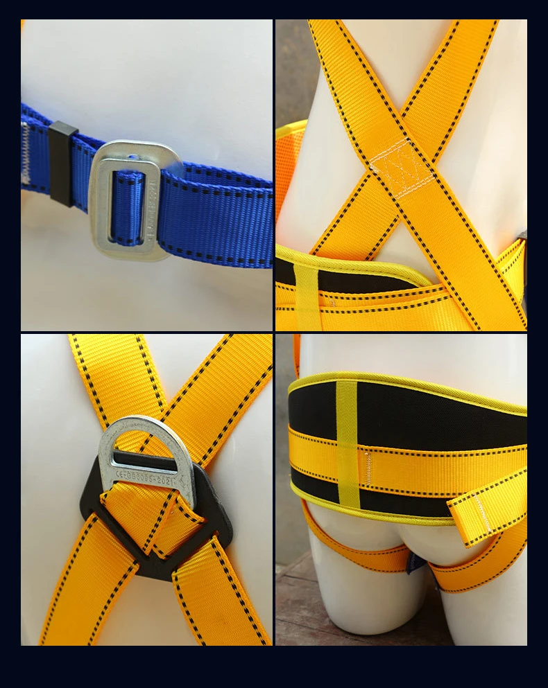 Outdoor High Altitude Work Fall Arrest Safety Harness, European-Style Safety Belt with Buffering and Fall Prevention
