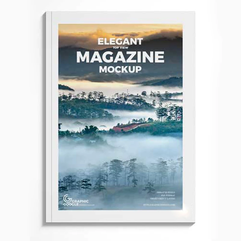 Custom Design High Quality Cover Top View Page Spread Magazine Printing