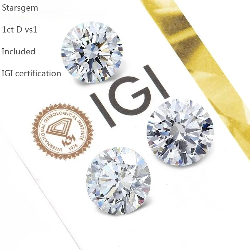 Starsgem hot sale diamond lab made  diamond 1ct D vs vvs HPHT CVD lab grown diamond with certificates