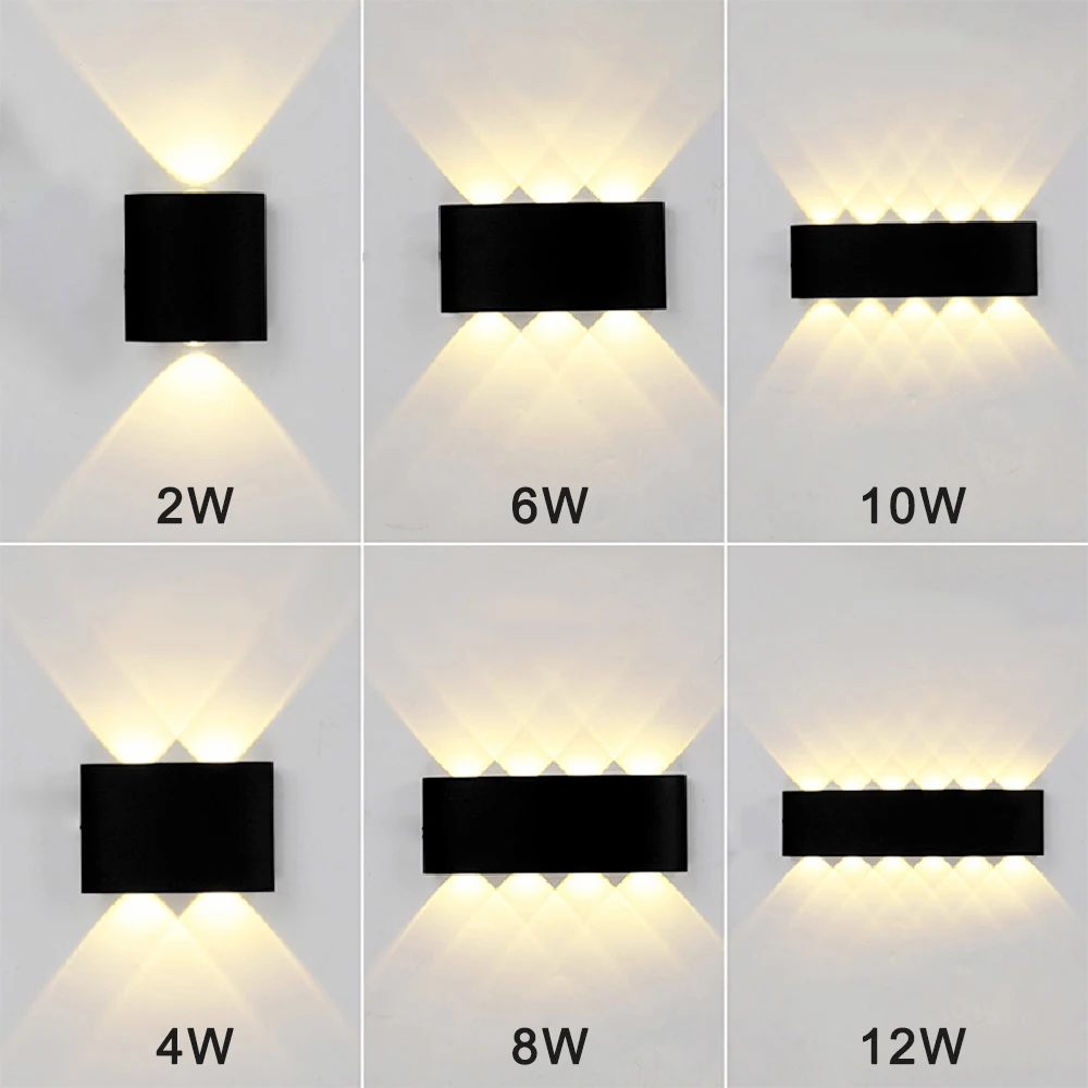 12w Upper and Lower Waterproof Wall Lamp Hotel Garden Porch Wall lamp lighting indoor and outdoor led wall lamp