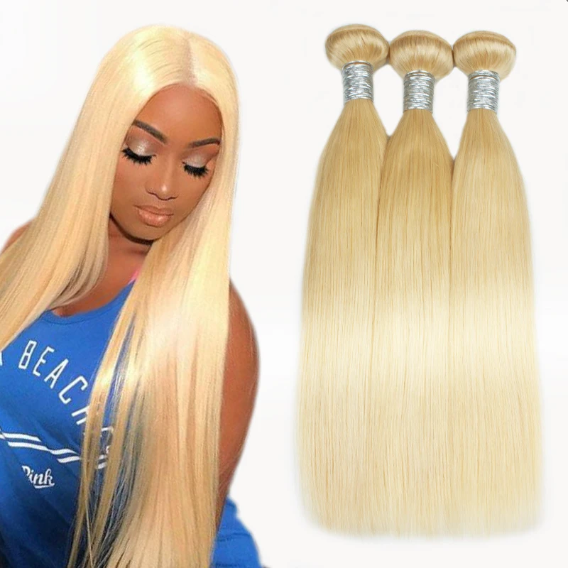
Wholesale 100% 10A grade virgin hair brazilian morein hair bundles 613 blonde straight hair extension 