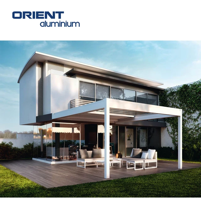 ORIENT 3x3 3x4 Luxury Modern Bioclimatic Pergola Gazebo With Wind Screen Metal Garden Pergola Outdoor Balcony For resell