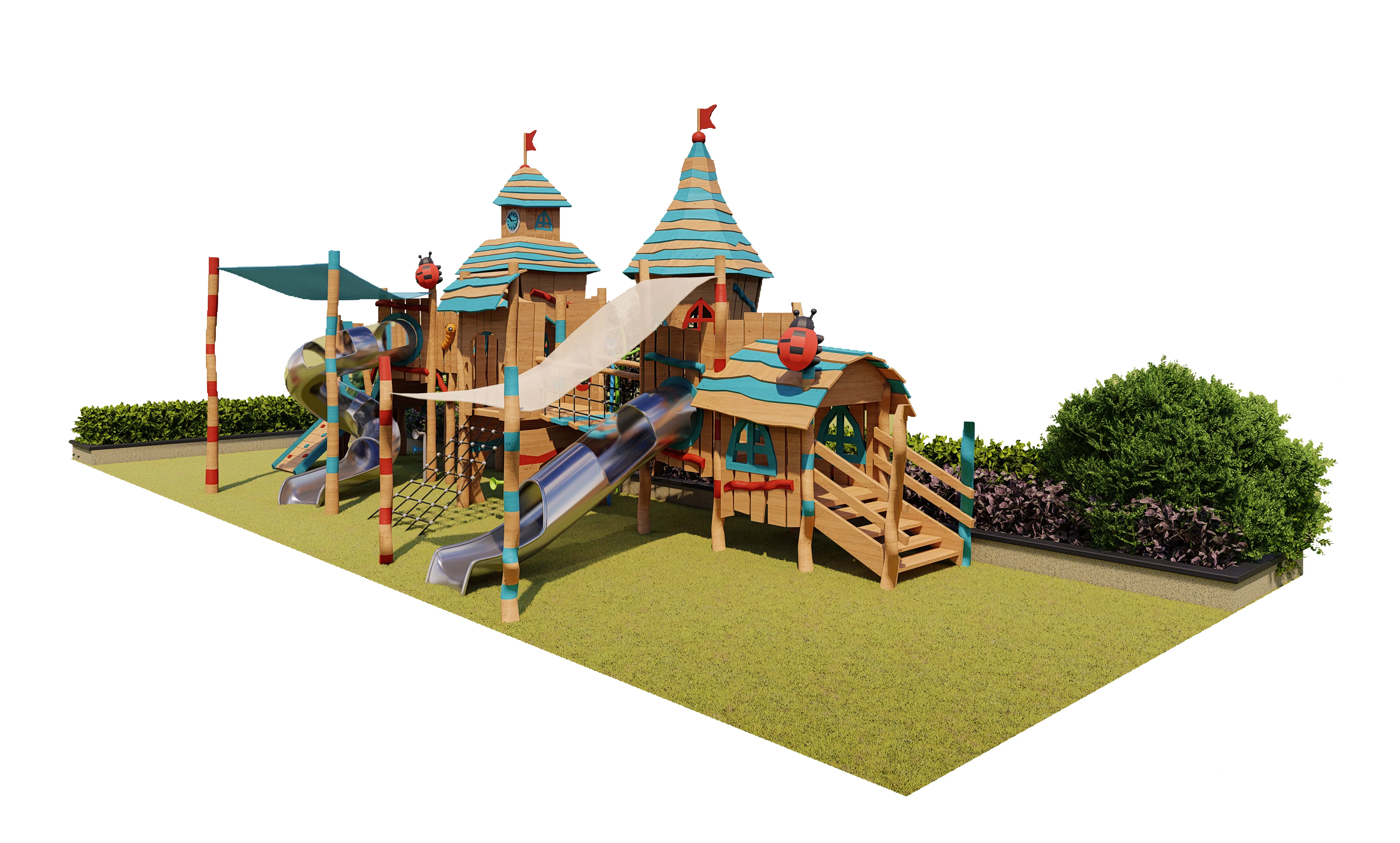 fantastic wooden commercial outdoor playground equipment for children