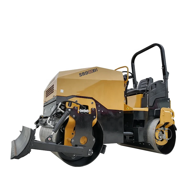 Operating Efficiency  3 ton double drum road roller SRD03  New Road Roller Sale Quality Assurance Vibratory Roller on Hot Sale