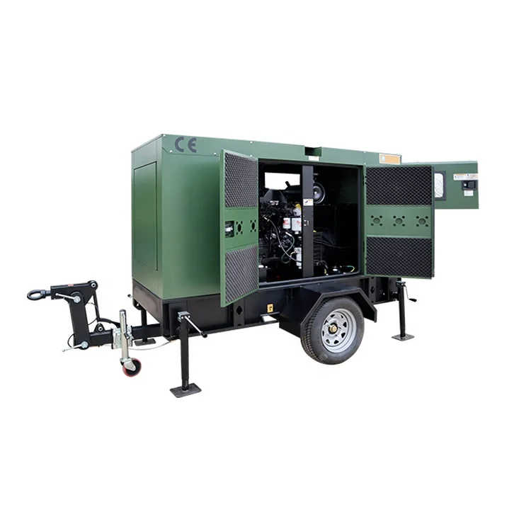 small power trailer diesel generator price with wheels mobile movable type with yangdong weichai cummins engine