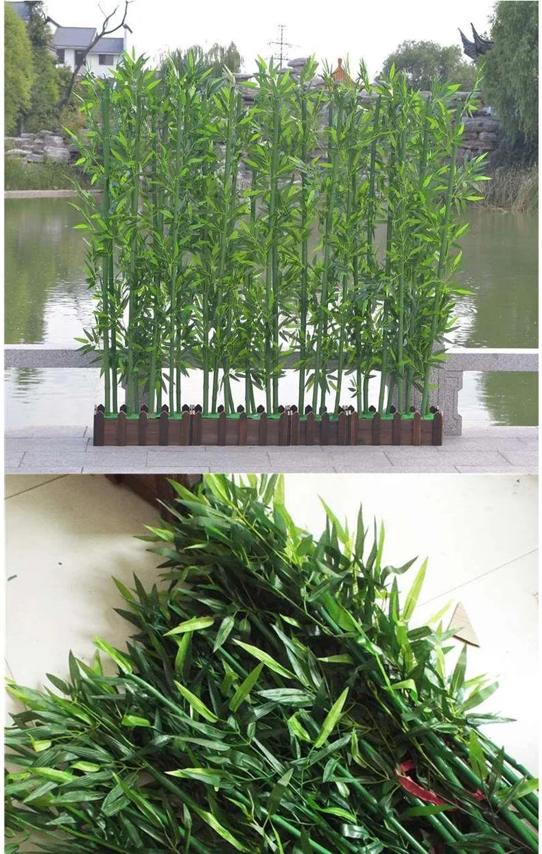 Artificial Imitation bamboo decoration indoor outdoor partition green plant plastic bamboo wall Fence Partition Screen
