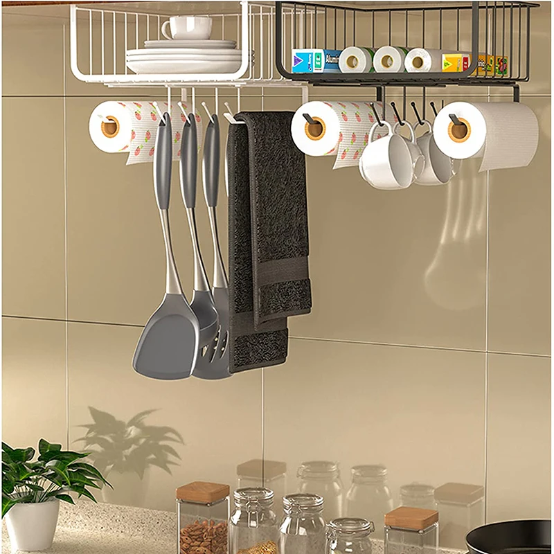 Простая металлическая корзина под полку Проволочная стойка подвесные корзины для хранения кухни кладовой