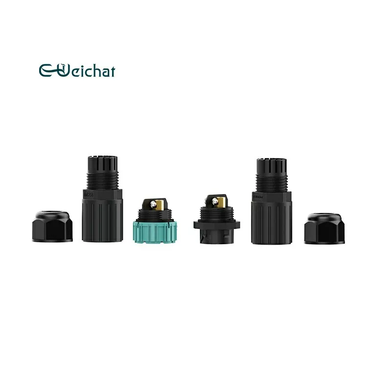 E-Weichat Manufacturer M28 5 Pin Pluggable Male Female Cable Connecting Outdoor Led Screen Lighting IP68 Waterproof Connector