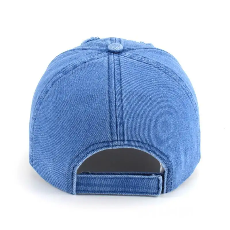 Hot selling retro denim DID hats fashionable sun shading distressed high-quality customization baseball caps