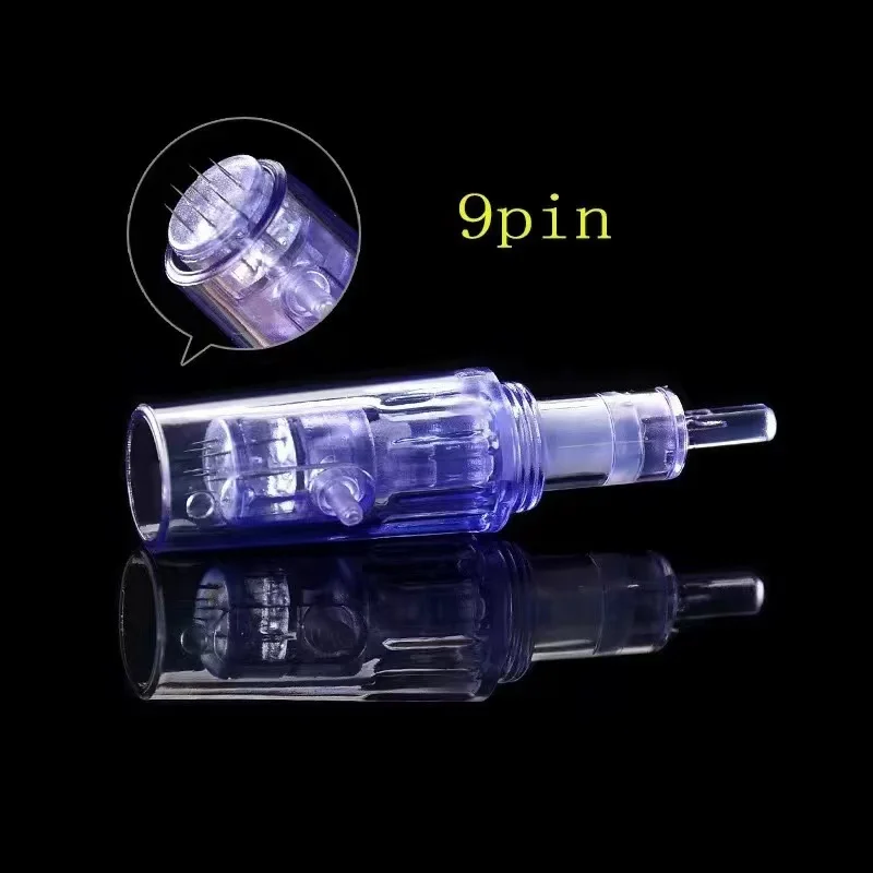 Crystal Blue Microneedle Screw Cartridge Replacement Pen Micro Needle 12 Pin/36 Pin /42 Pin/nano Tattoo Needles for Derma 3mm