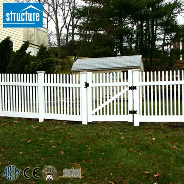 Wholesale Price Vinyl PVC Plastic Picket Fence Gates Designs For Houses