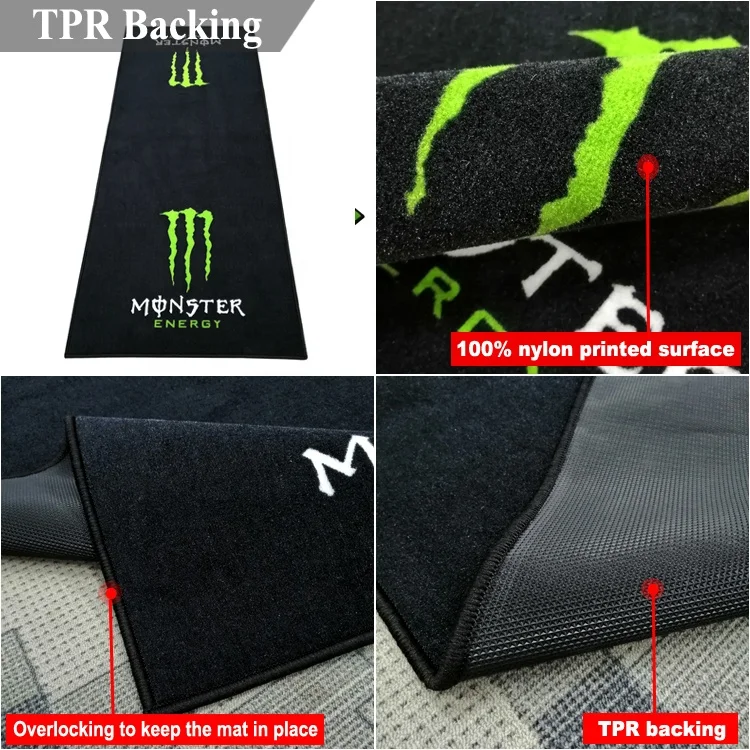 Custom Printed Rubber Pit Mat Motorcycle Garage Mats