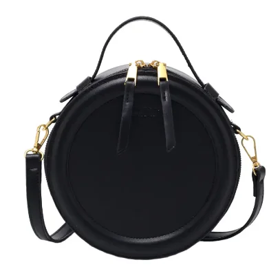 2024 fashion Factory wholesale fashion PU custom logo women retro round crossbody shoulder bag luxury mini ladies handbag