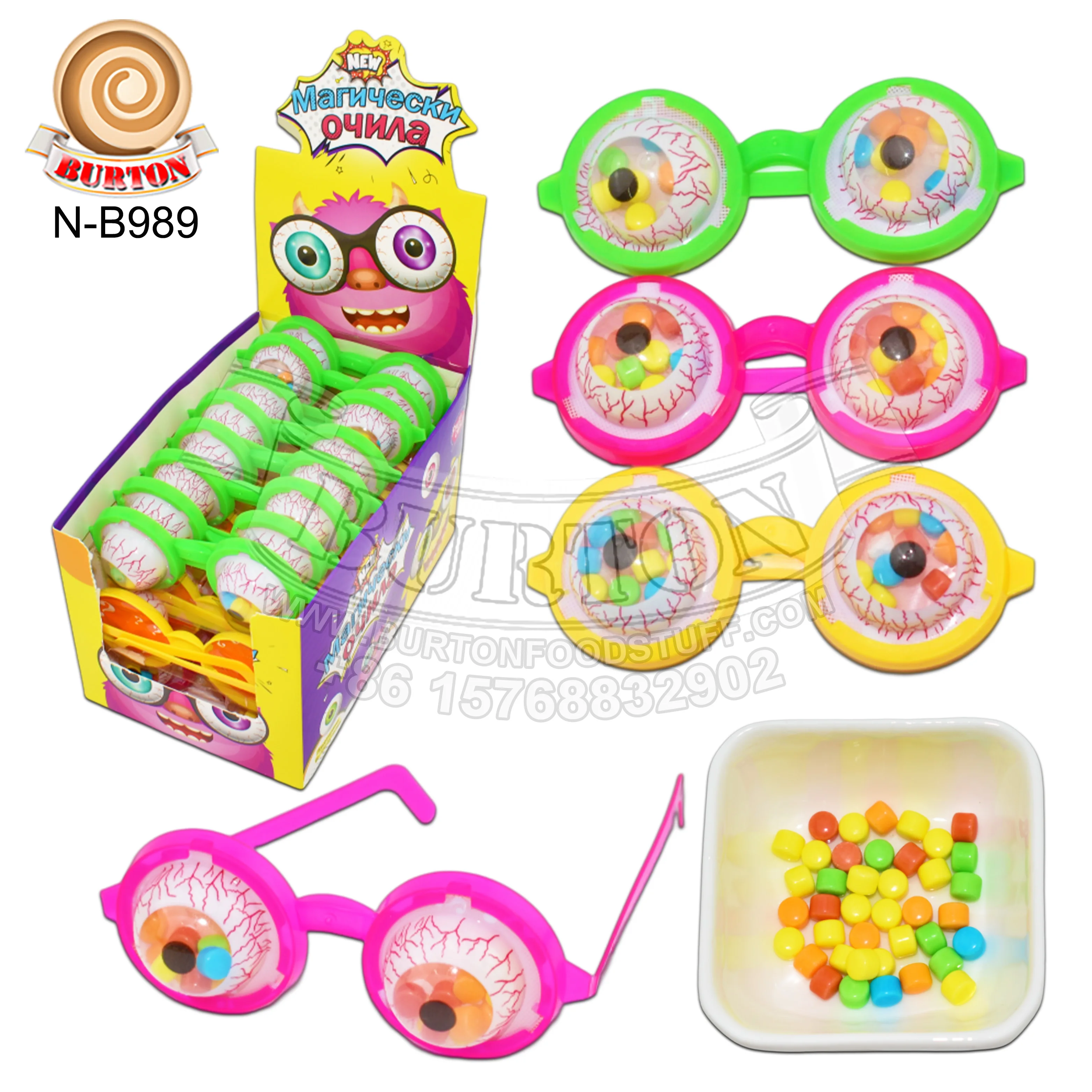 Забавные очки игрушки-планшеты конфеты с красочным фруктовым вкусом твердые в коробке дисплея