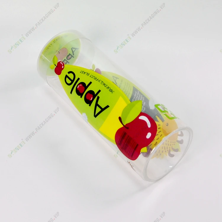 quality supplier cylinder gift box transparent plastic tube packaging for hair extension