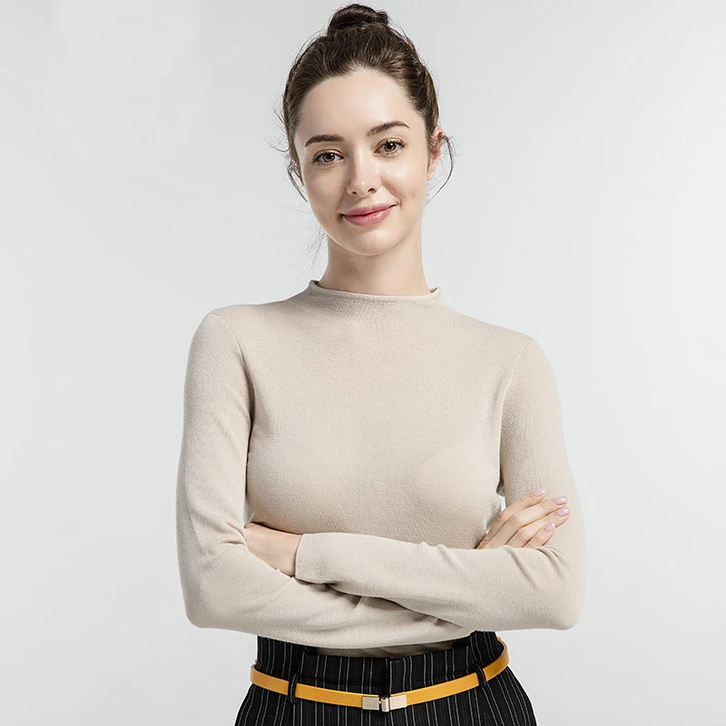 16GG Fine Wool Long Sleeve Tee Crew Neck Sweater Merino Wool Jumper