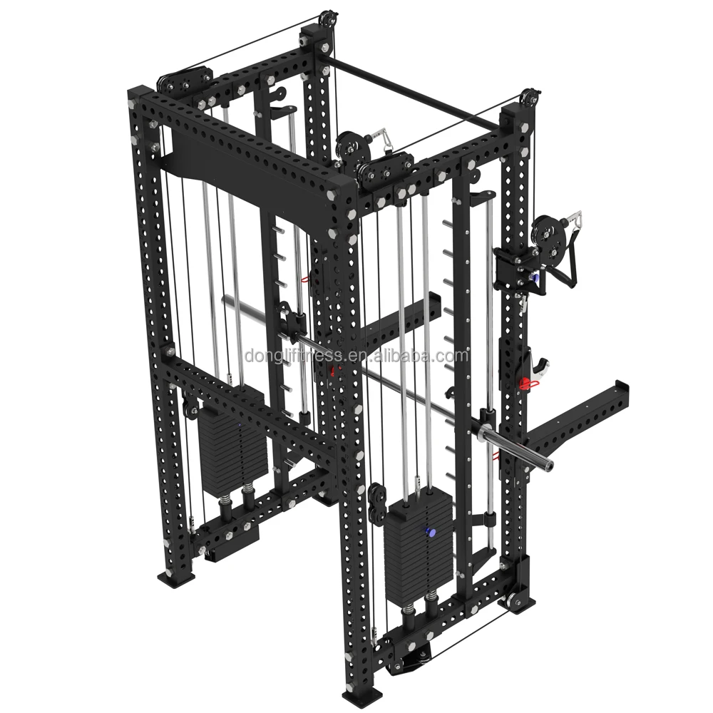Factory Direct Wholesale Multifunction Power Rack Dual Cable Crossover Strength Training Gym Equipment
