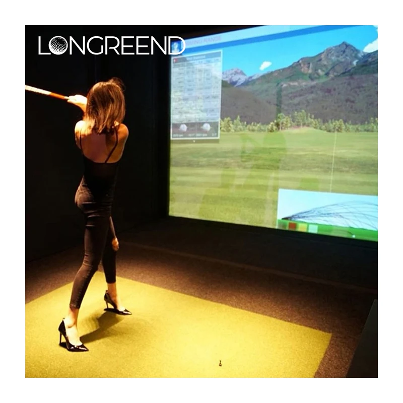LONGREEND Realistic 3D graphics Home indoor golf simulator High-speed camera system Golf trainer